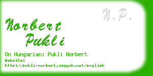 norbert pukli business card